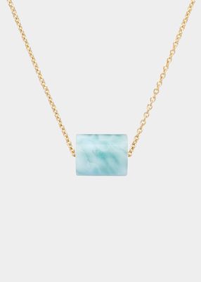 Deco Cylinder Necklace with Amazonite