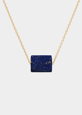 Deco Cylinder Necklace with Lapis Lazuli