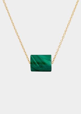 Deco Cylinder Necklace with Malachite