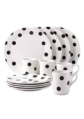 deco dot 12-piece dinnerware set