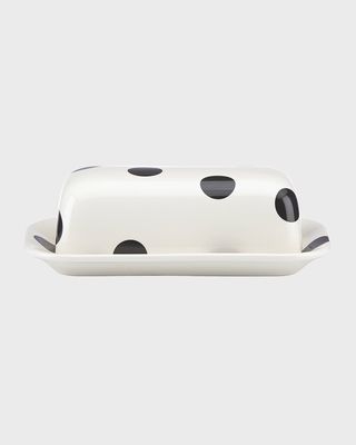deco dot covered butter dish