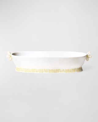 Deco Gold Scallop 19 Oval Handled Bowl