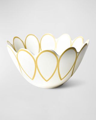 Deco Golden Scallop Bowl
