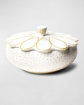 Deco Golden Scallop Covered Bowl