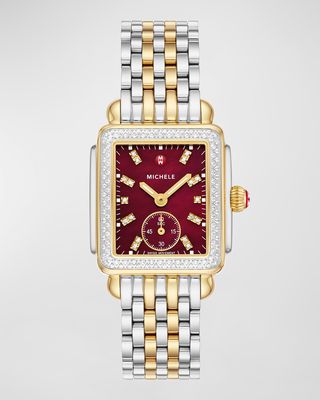 Deco Mid Two-Tone 18K Gold-Plated Diamond Watch