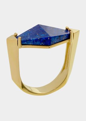 Deco Rombo Ring with Lapis Lazuli