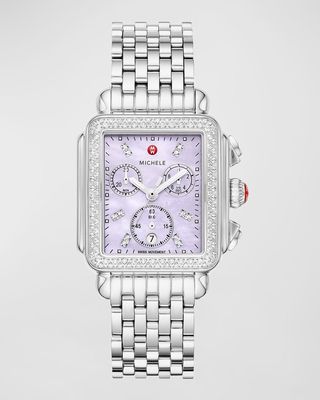 Deco Stainless Steel Diamond Watch