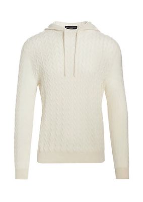 Deconstructed Cashmere Cable Knit Hoodie