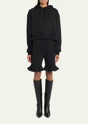 Deconstructed Hem Cropped Hoodie