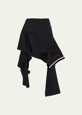 Deconstructed Pinstripe Mini Skirt