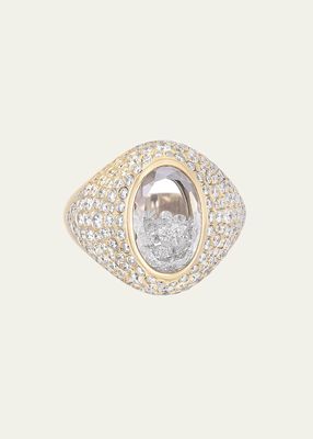 Dedingo Gal Signet Ring with Diamonds in White Sapphire Shaker