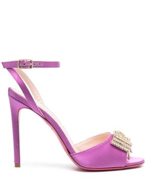 Dee Ocleppo bow-embellished 100mm stiletto heels - Purple