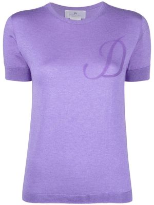 Dee Ocleppo D initial-print knitted top - Purple
