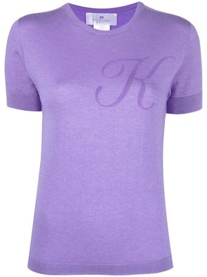 Dee Ocleppo K initial-print knitted top - Purple
