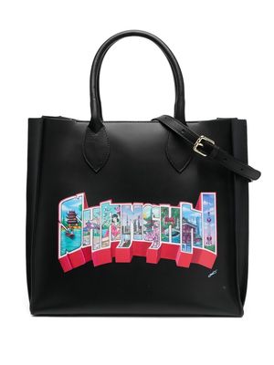 Dee Ocleppo large Shanghai-print tote bag - Black