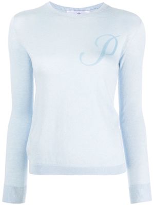 Dee Ocleppo logo embroidered silk jumper - Blue