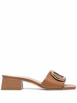 Dee Ocleppo logo-plaque leather sandals - Brown