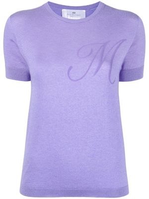 Dee Ocleppo M initial-print knitted top - Purple