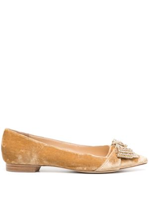 Dee Ocleppo Pretty velvet ballerina shoes - Brown