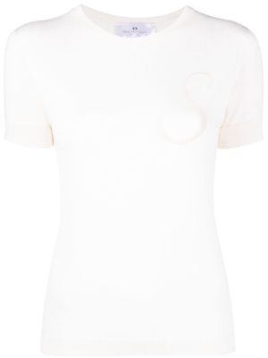 Dee Ocleppo S initial-print knitted top - Neutrals