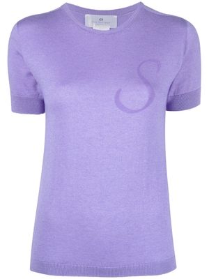 Dee Ocleppo S initial-print knitted top - Purple