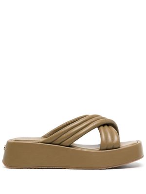 Dee Ocleppo Sicily 50mm platform leather sandals - Brown