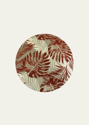 Deep Red Palm on Gold Round Lacquer Placemat