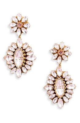 Deepa Gurnani Alianah Crystal Drop Earrings in Baby Pink 