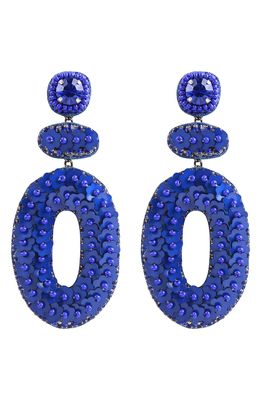 Deepa Gurnani Britt Drop Earrings in Cobalt