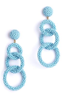 Deepa Gurnani Ember Bead Drop Earrings in Baby Blue