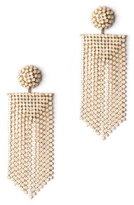 Deepa Gurnani Fanning Crystal Drop Earrings in Ivory