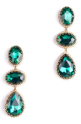 Deepa Gurnani Hadlee Drop Earrings in Emerald