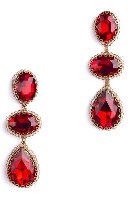 Deepa Gurnani Hadlee Drop Earrings in Ruby