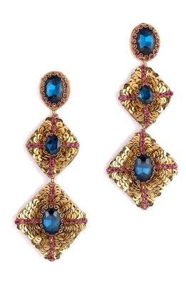 Deepa Gurnani Julia Drop Earrings in Sapphire