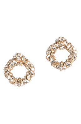 Deepa Gurnani Katya Crystal Frontal Hoop Earrings in Gold
