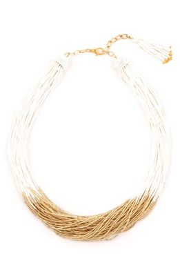 Deepa Gurnani Loretta Beaded Layered Necklace in White
