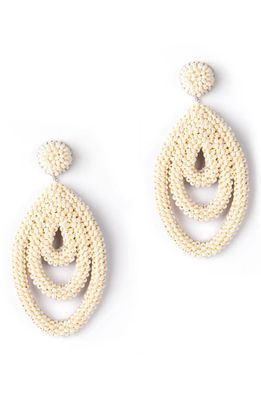 Deepa Gurnani Mirabai Beaded Drop Earrings in Pearl