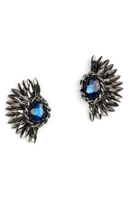 Deepa Gurnani Ryder Crystal Stud Earrings in Sapphire