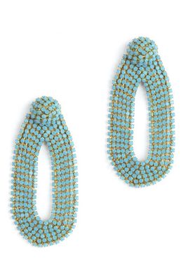 Deepa Gurnani Shyna Crystal Drop Earrings in Turquoise