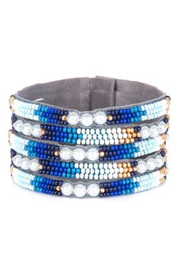 Deepa Gurnani Valli Cuff Bracelet in Blue