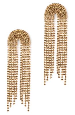 Deepa Gurnani Warren Crystal Drop Earrings in Gold
