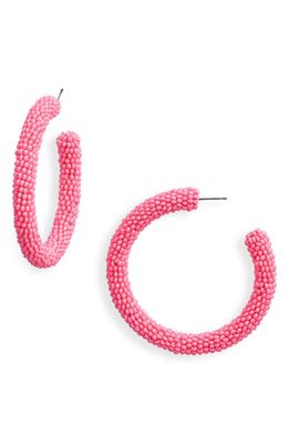 Deepa Gurnani Zaria Bead Hoop Earrings in Pink