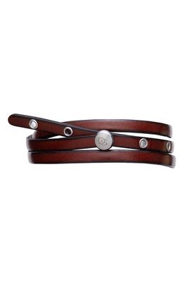 Degs & Sal Leather Wrap Bracelet in Mahogany