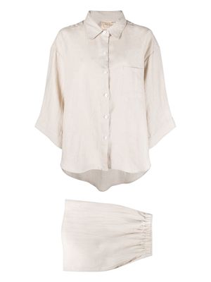 Deiji Studios 03 linen pyjama set - Neutrals
