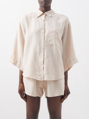Deiji Studios - 03 Linen Shirt And Shorts - Womens - Light Pink