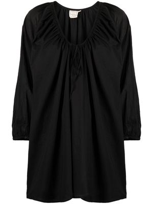 Deiji Studios drawstring-neckline organic cotton dress - Black