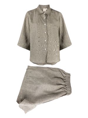 Deiji Studios linen short pajama set - Neutrals