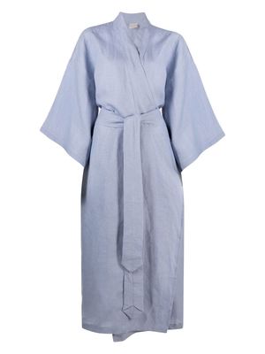 Deiji Studios linen tie-fastening robe - Blue