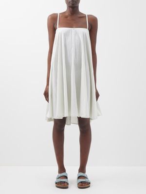 Deiji Studios - Tea Striped Organic-cotton Dress - Womens - White Stripe