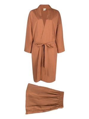 Deiji Studios The Apres check print robe - Orange